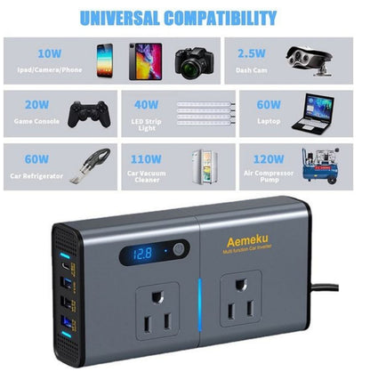 POWER INVERTER 300W CON CONECTOR USB D.WORLD DW-7611 MD